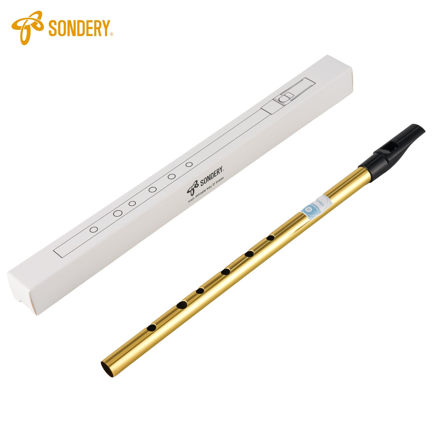 Sondery Irish Tin Whistle Key of D Made from Brass A Bright Brass Wind Type Sound Penny Whistle Sondery Music