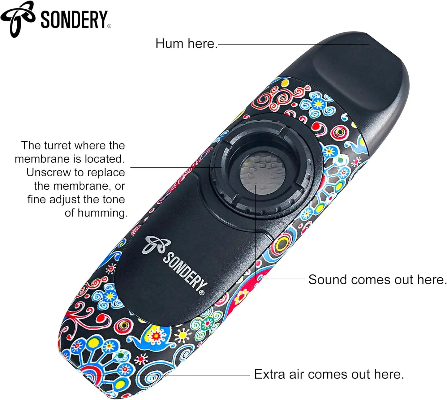 Sondery Professional Kazoo Wind Instrument with 5 Membranes, Lanyard and Pouch - Sondery Music