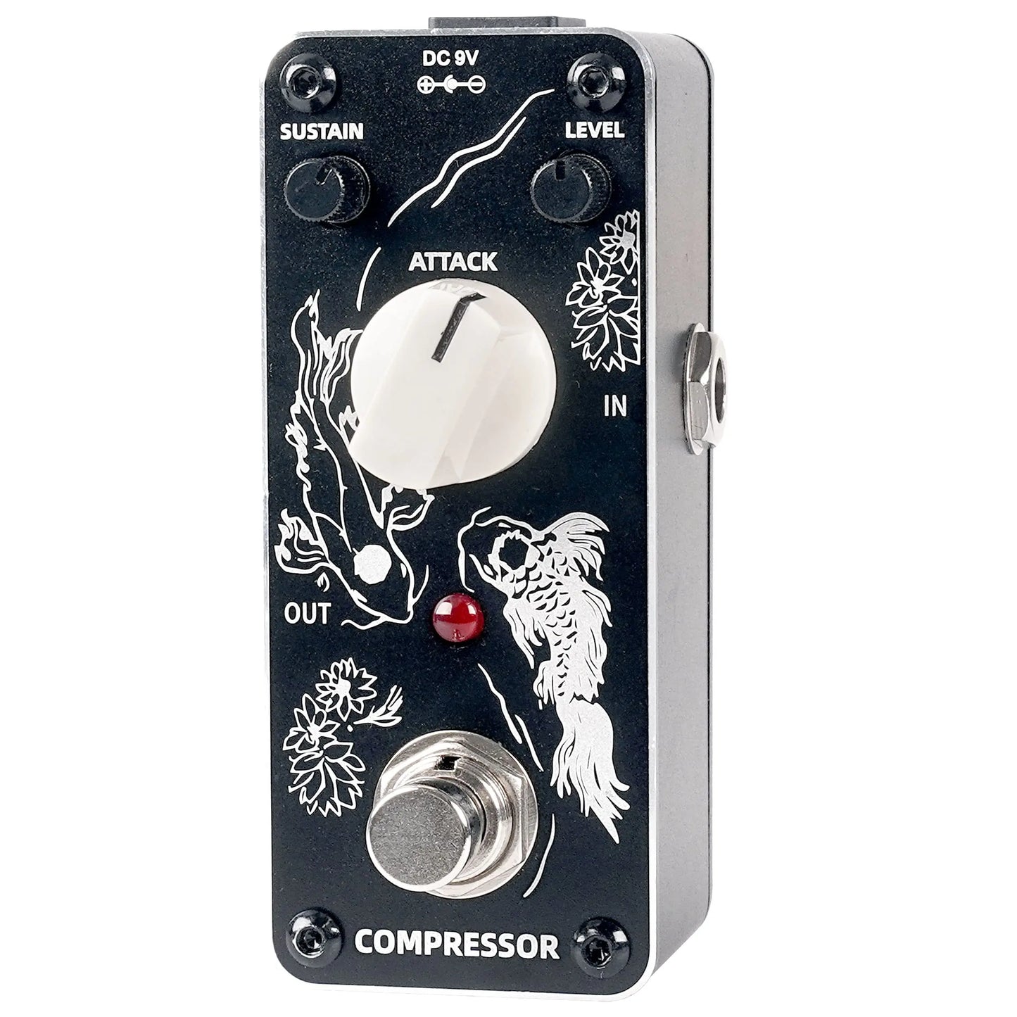 Sondery Compressor Pedal for Electric Guitar and Bass, Mini Compression Pedal True Bypass, Controls by Sustain Level and Attach, Art Design Series Sondery Music