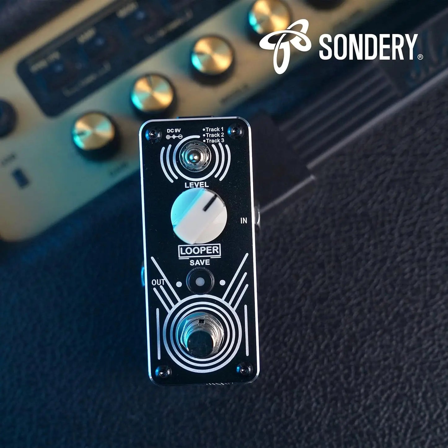 Sondery Looper Pedal Triple Loop, Each Track 30 Minutes Looping Time, Access to Upload/Download Music Files Via Enclosed USB Cable from/to Each Track, Unlimited Overdubs Undo/Redo, True Bypass Sondery Music