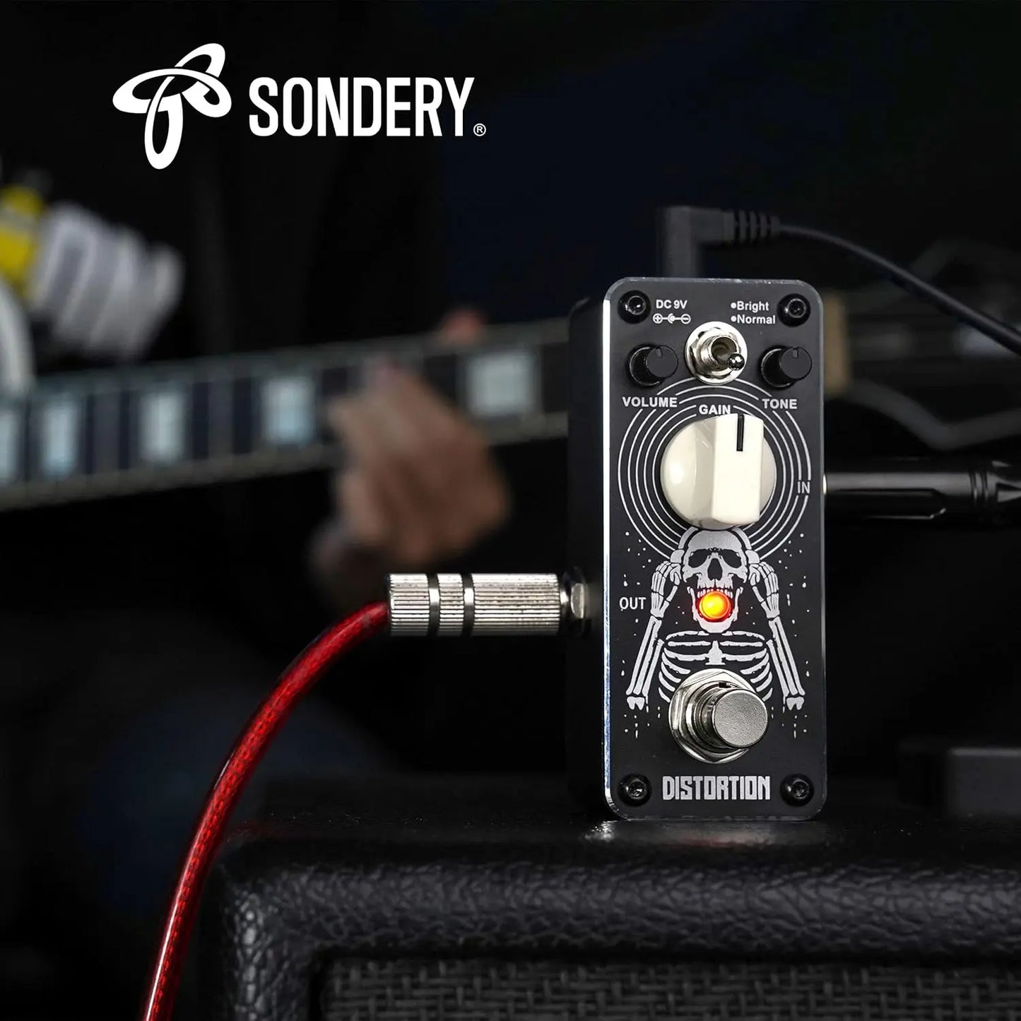 Sondery Distortion Pedal with 2 Effects of Bright and Normal, 70-80’s Classical British Stack Sound, Mini Effect Pedal for Electric Guitars True Bypass, Art Design Series Sondery Music