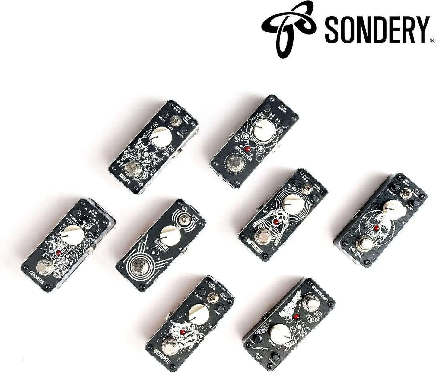 Sondery Overdrive Pedal for Electric Guitars with 2 Modes of Boost and Normal, An Overdrive Sound of Tube Valve Combo Amplifier, True Bypass Mini Size Art Design Series Sondery Music