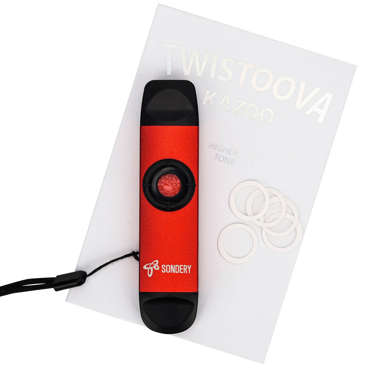 Sondery Professional Metal Kazoo, Dual Head Kazoo Includes Lanyard and 5 Membranes for All Ages and Occasions Sondery Music