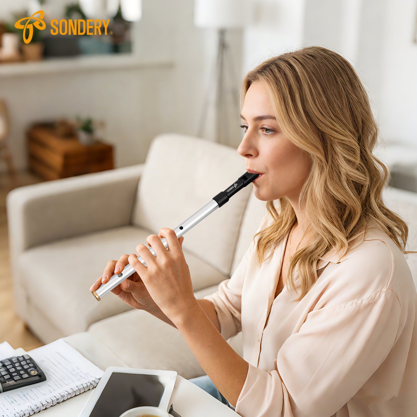 Sondery Irish Tin Whistles Set Key of C and Key of D Made from Aluminum Clear Bright Sound with Crisp Response of Wide Range Octaves Penny Whistles Sondery Music