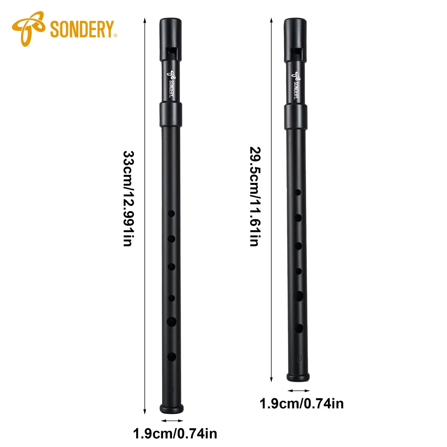 Sondery Irish Tin Whistle Set Key of C and Key of D Made from Hign Quality ABS with Sound of Wood in Nature Penny Whistle Sondery Music