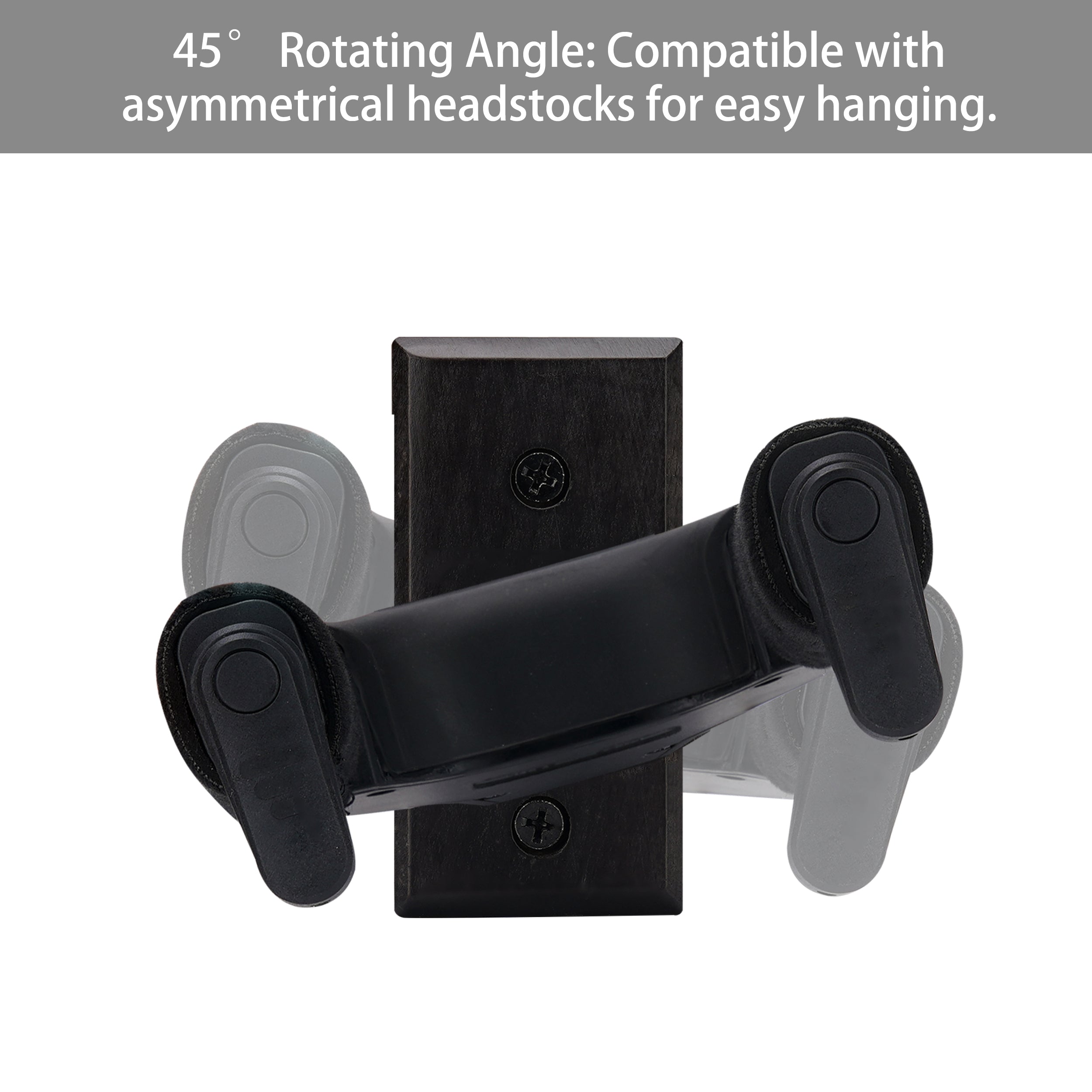 Guitar Wall Mount Hanger Black, Auto Lock and Adjustable Hook