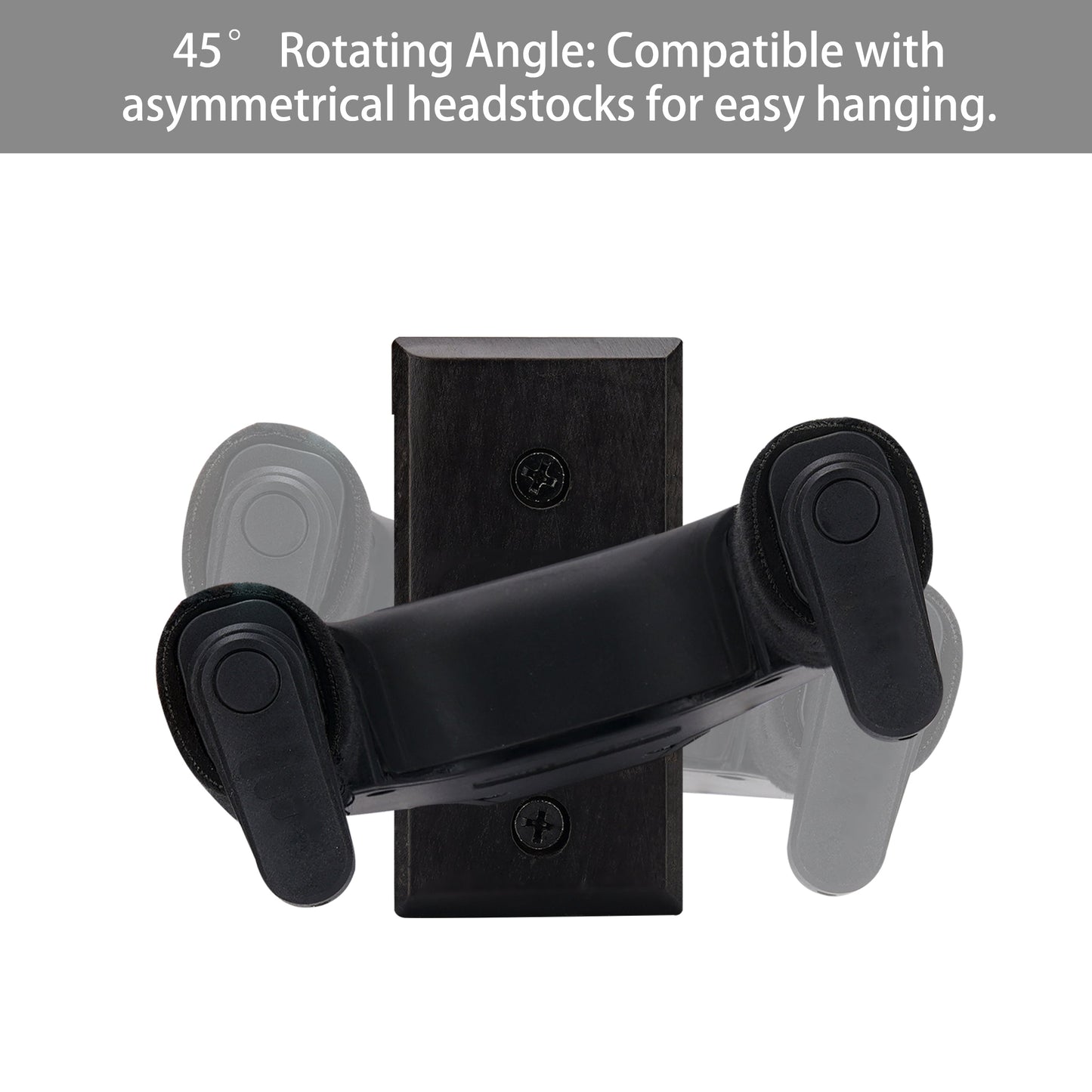 Sondery Guitar Wall Mount Hanger Black, Auto Lock and Adjustable Hook Holder for Acoustic and Electric Guitar, Ukulele, Bass, Banjo and Mandolin Sondery Music