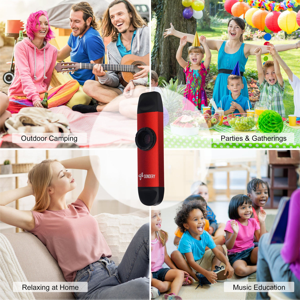 Sondery Professional Metal Kazoo, Dual Head Kazoo Includes Lanyard and 5 Membranes for All Ages and Occasions Sondery Music