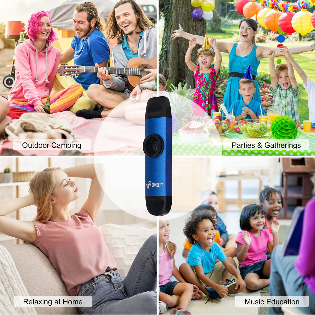 Sondery Professional Metal Kazoo, Dual Head Kazoo Includes Lanyard and 5 Membranes for All Ages and Occasions Sondery Music