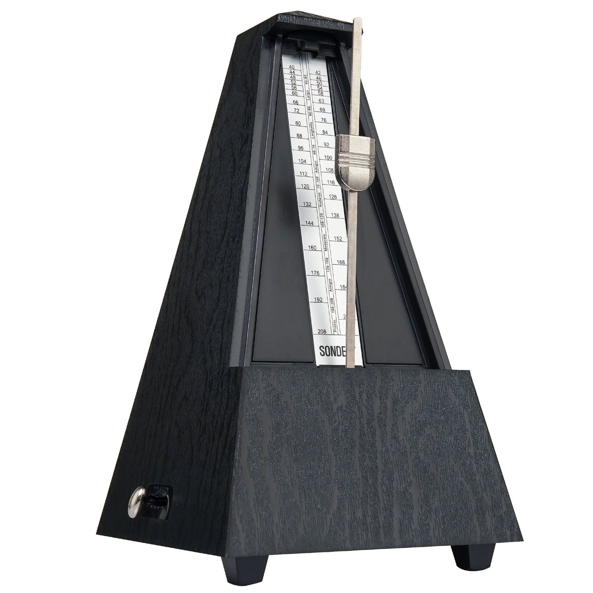Sondery Classic Mechanical Metronome with Bell for Piano Guitar Drum Violin Saxophone All Instruments, Tempo Range 40-208bpm, Beats 02346, Black Wood Grain ABS Case with Comfortable Click Sound Sondery Music