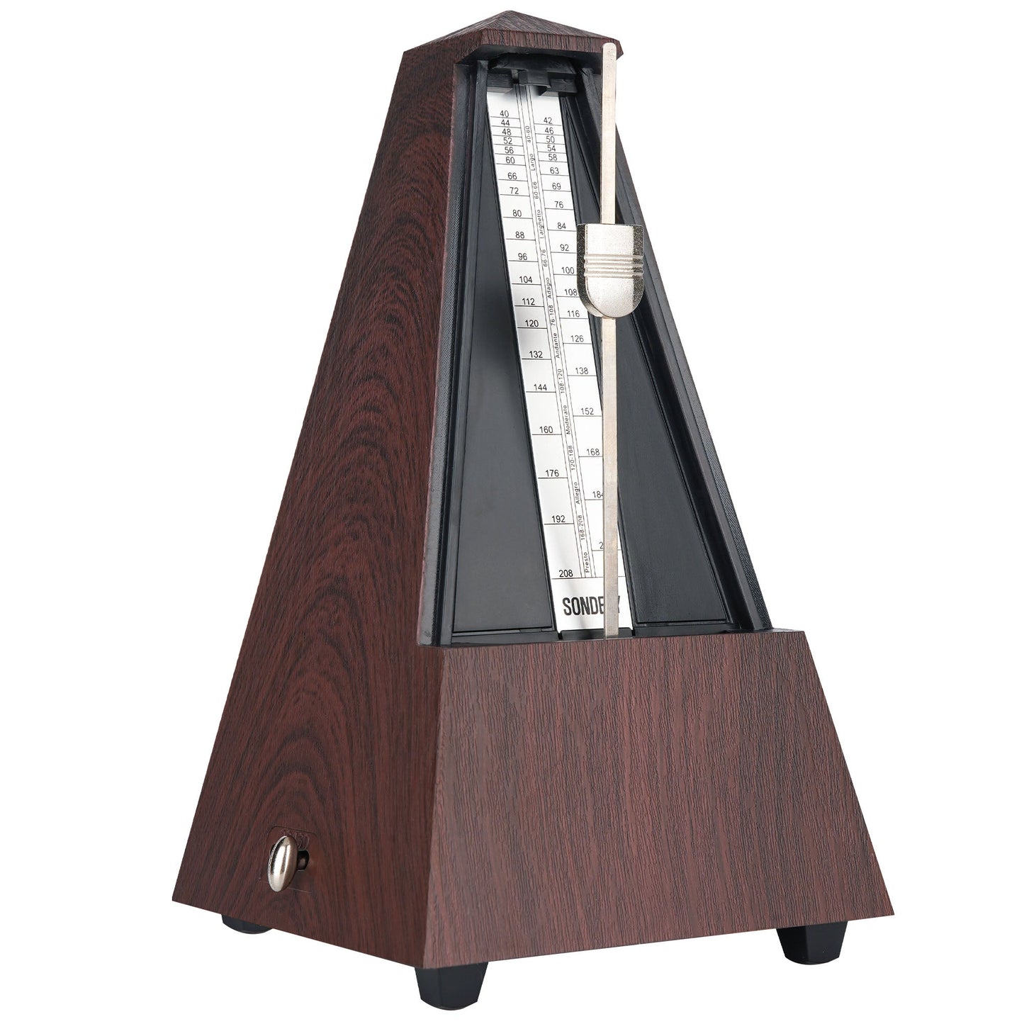 Sondery Classic Mechanical Metronome with Bell for Piano Guitar Drum Violin Saxophone All Instruments, Tempo Range 40-208bpm, Beats 02346, Black Wood Grain ABS Case with Comfortable Click Sound Sondery Music