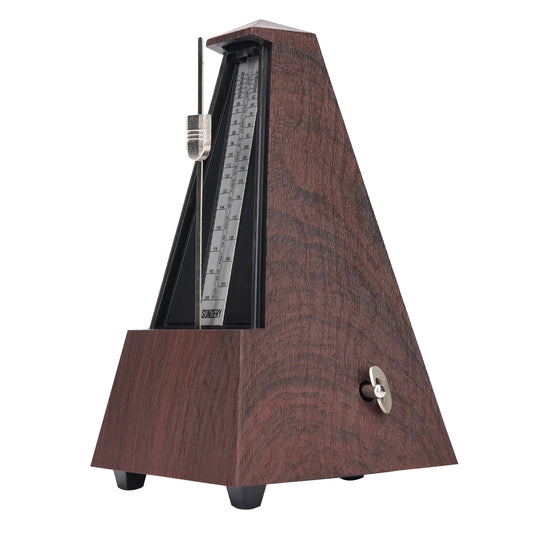 Sondery Classic Mechanical Metronome with Bell for Piano Guitar Drum Violin Saxophone All Instruments, Tempo Range 40-208bpm, Beats 02346, Black Wood Grain ABS Case with Comfortable Click Sound Sondery Music