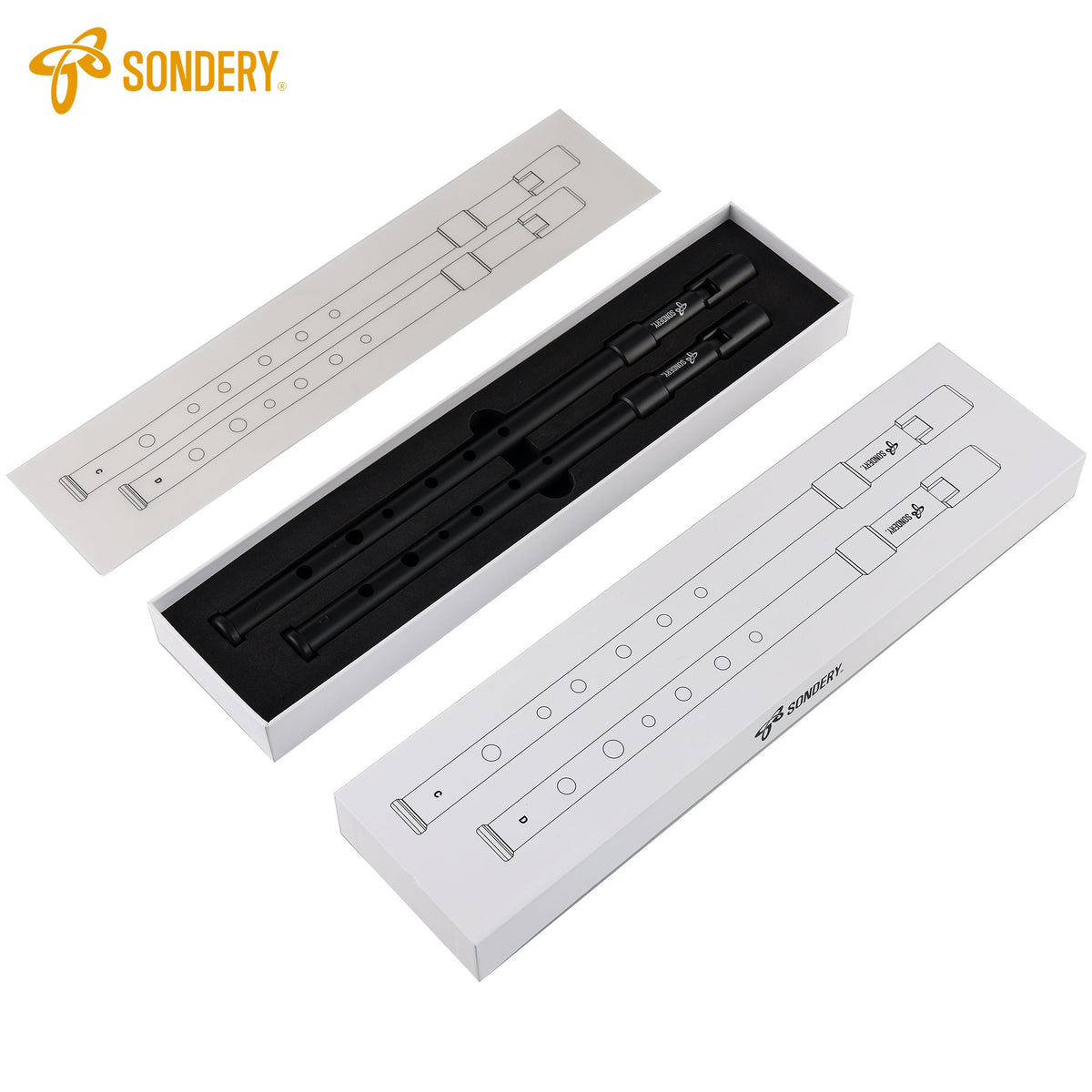 Sondery Irish Tin Whistle Set Key of C and Key of D Made from Hign Quality ABS with Sound of Wood in Nature Penny Whistle Sondery Music