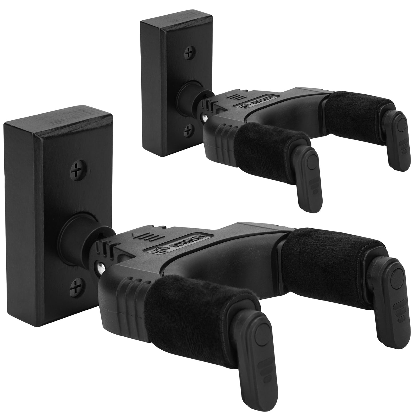 Sondery Guitar Wall Mount Hanger Black, Auto Lock and Adjustable Hook Holder for Acoustic and Electric Guitar, Ukulele, Bass, Banjo and Mandolin Sondery Music