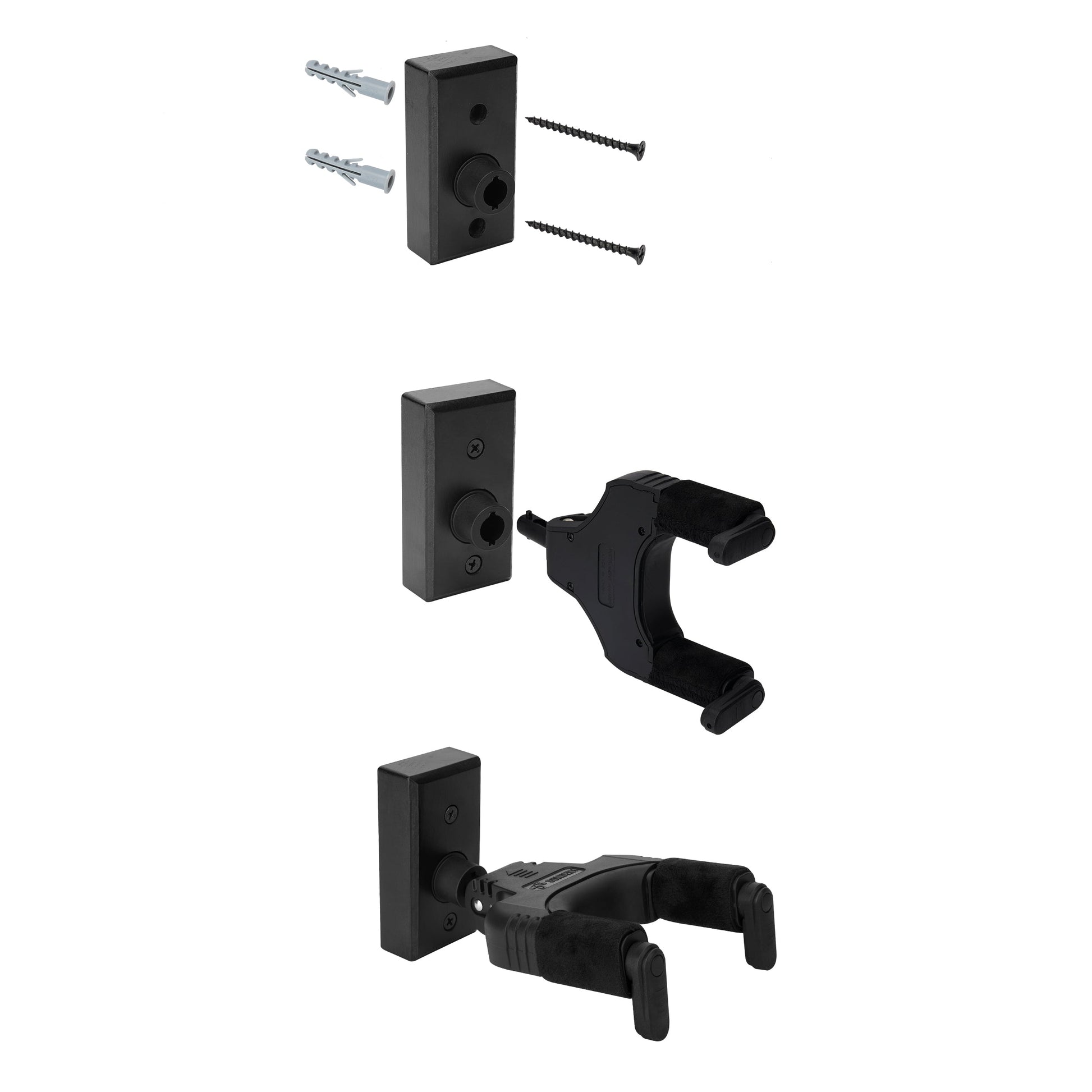 Sondery Guitar Wall Mount Hanger Black, Auto Lock and Adjustable Hook Holder for Acoustic and Electric Guitar, Ukulele, Bass, Banjo and Mandolin Sondery Music
