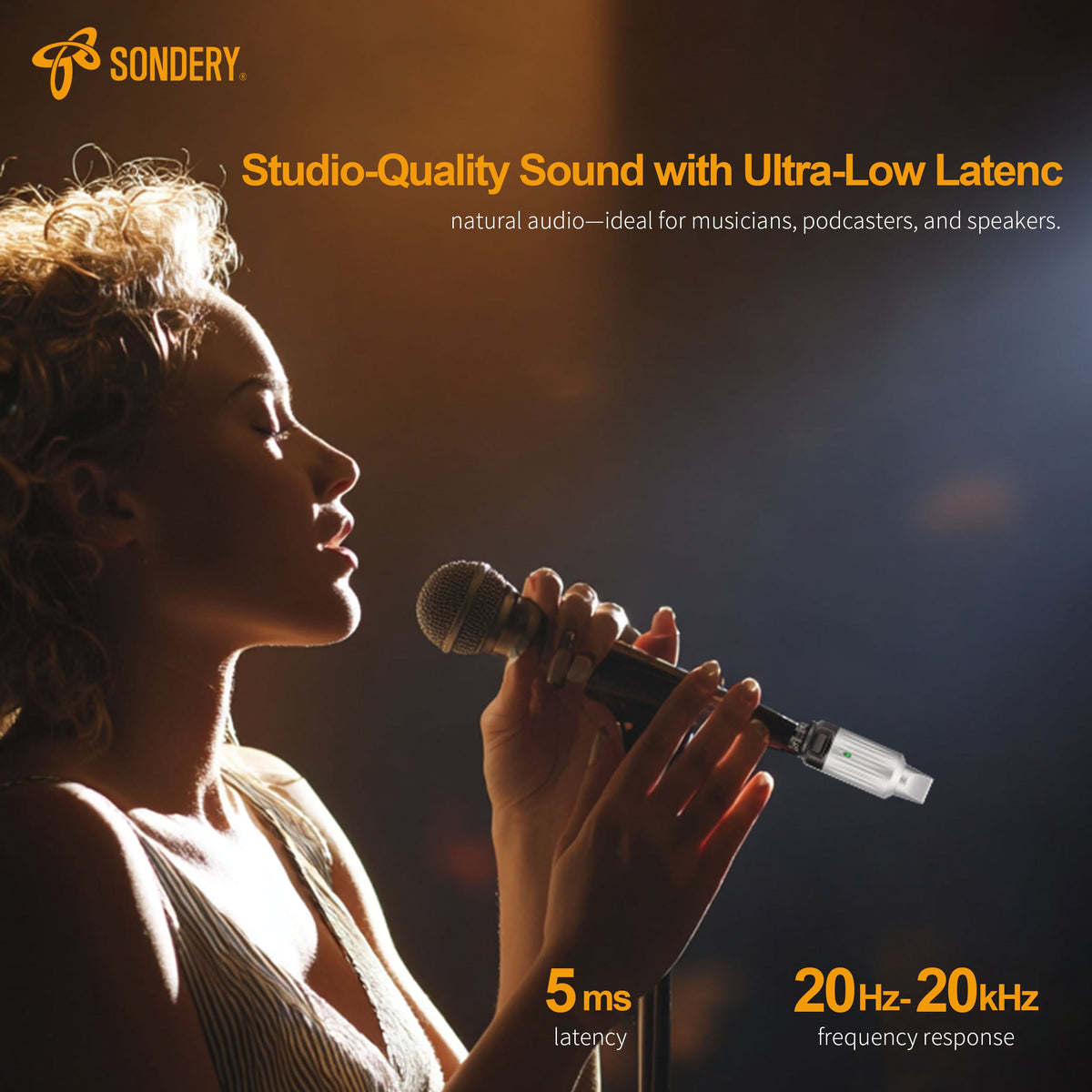 Sondery Wireless XLR Transmitter Receiver Wireless Microphone Adapter Audio Wireless for PA Audio Mixers DSLR Cameras Sondery Music