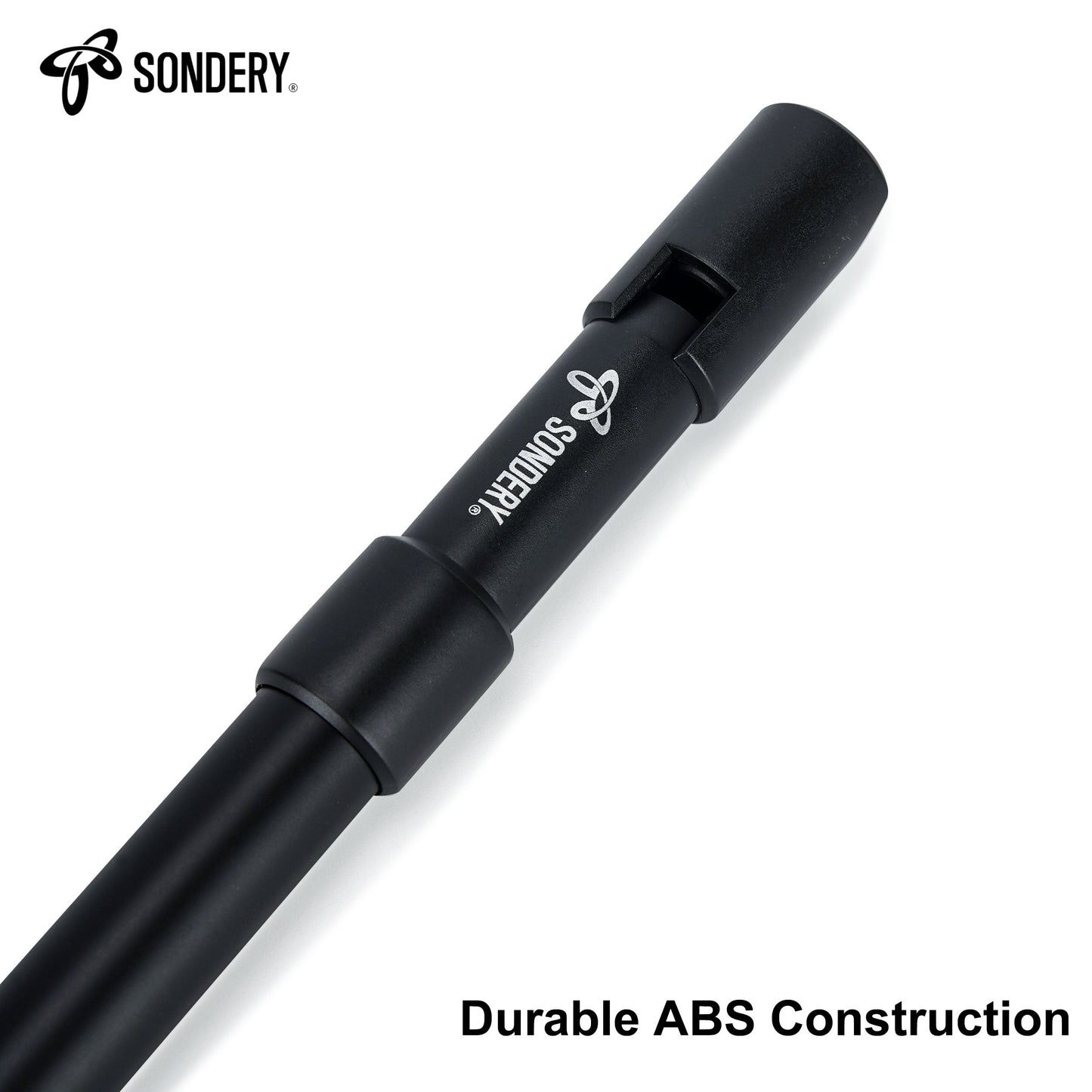 Sondery Irish Tin Whistle Key of D Black ABS Material with a Natural Wood Tone Sondery Music