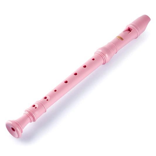 Sondery German Soprano Recorder Pink Durable Beginner's Recorder for Kids & Adults Easy-to-Play Plastic Body German Fingering Includes Fingering Chart Carry Pouch Sondery Music