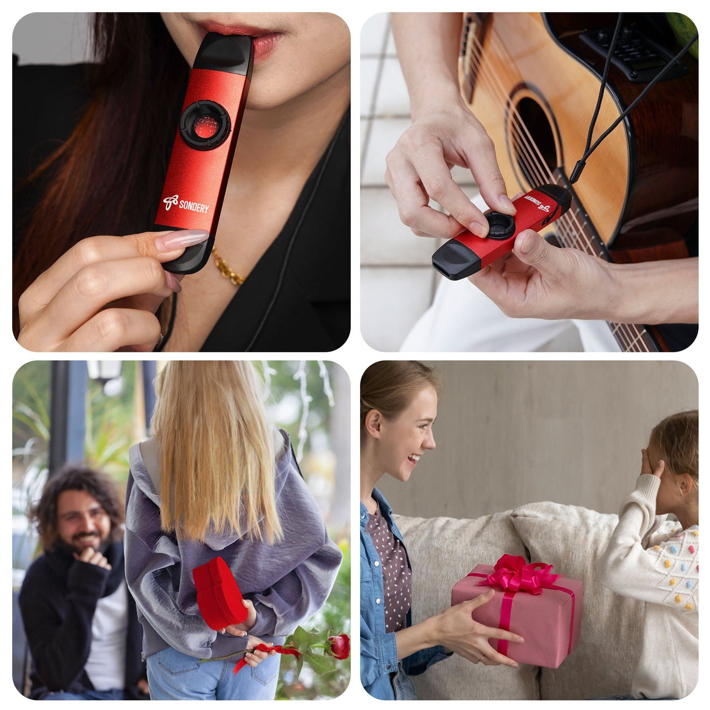 Sondery Professional Metal Kazoo, Dual Head Kazoo Includes Lanyard and 5 Membranes for All Ages and Occasions Sondery Music