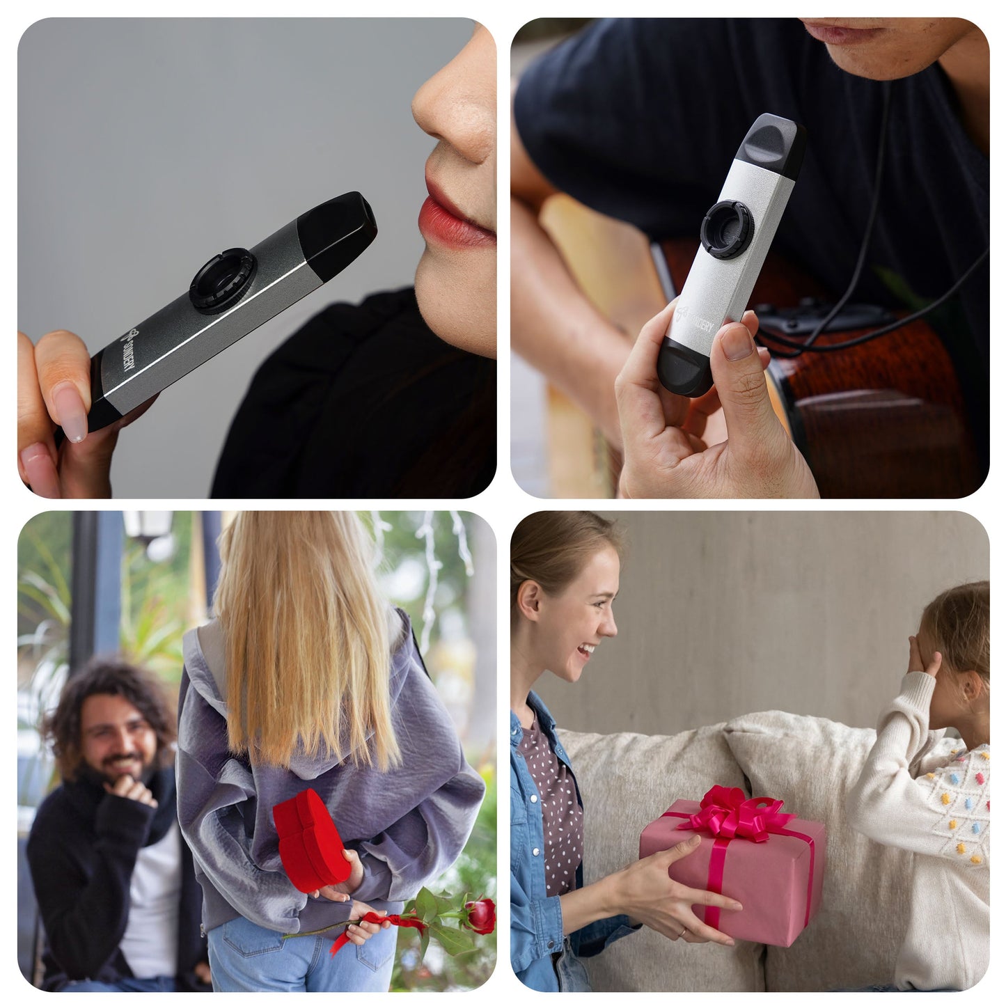 Sondery Professional Metal Kazoo, Dual Head Kazoo Includes Lanyard and 5 Membranes for All Ages and Occasions Sondery Music