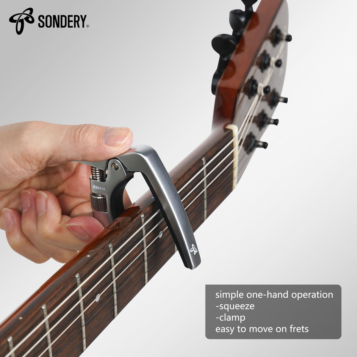 Sondery Guitar Capo Trigger Tension Adjustable Professional for 6 Strings Acoustic and Electric Guitars Perfect Tone on Any Fret with Guitar Bridge Pin Puller Sondery Music