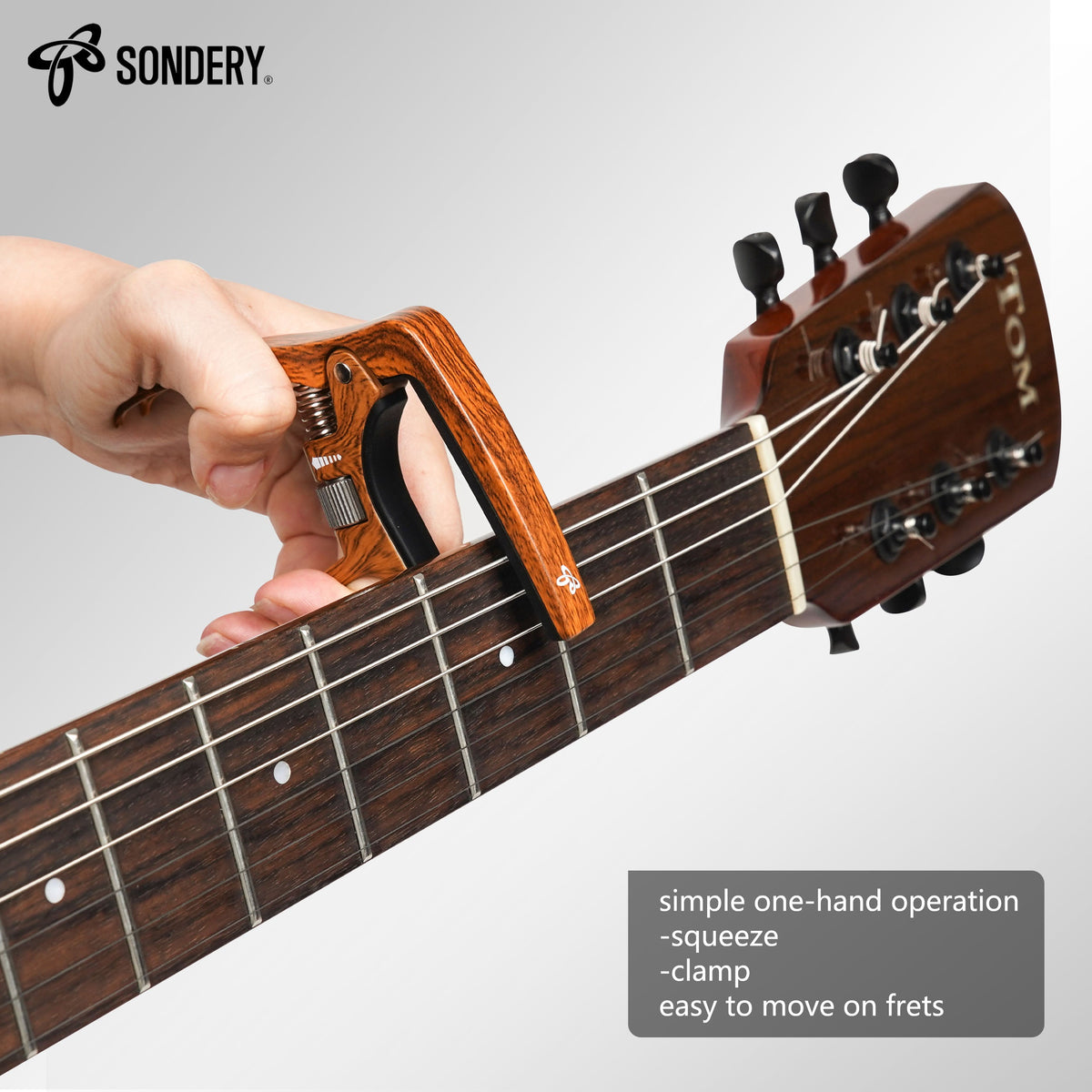 Sondery Guitar Capo Trigger Tension Adjustable Professional for 6 Strings Acoustic and Electric Guitars Perfect Tone on Any Fret with Guitar Bridge Pin Puller Sondery Music