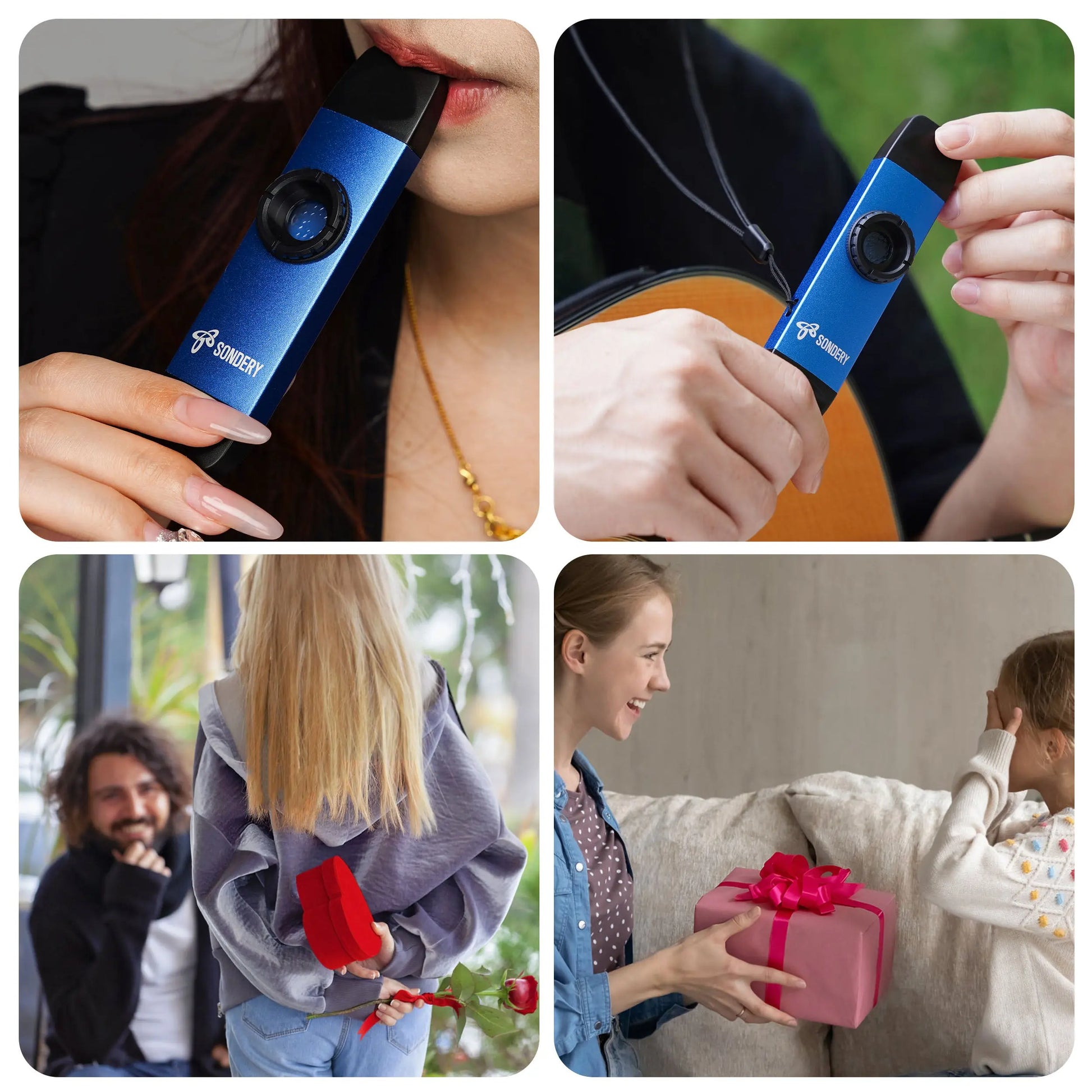 Sondery Professional Metal Kazoo, Dual Head Kazoo Includes Lanyard and 5 Membranes for All Ages and Occasions Sondery Music