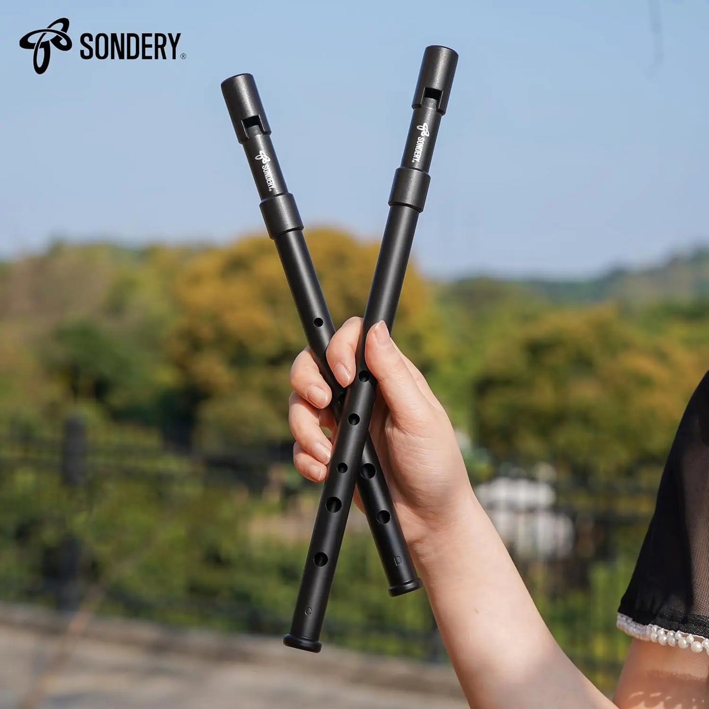 Sondery Irish Tin Whistle Set Key of C and Key of D Made from Hign Quality ABS with Sound of Wood in Nature Penny Whistle Sondery Music