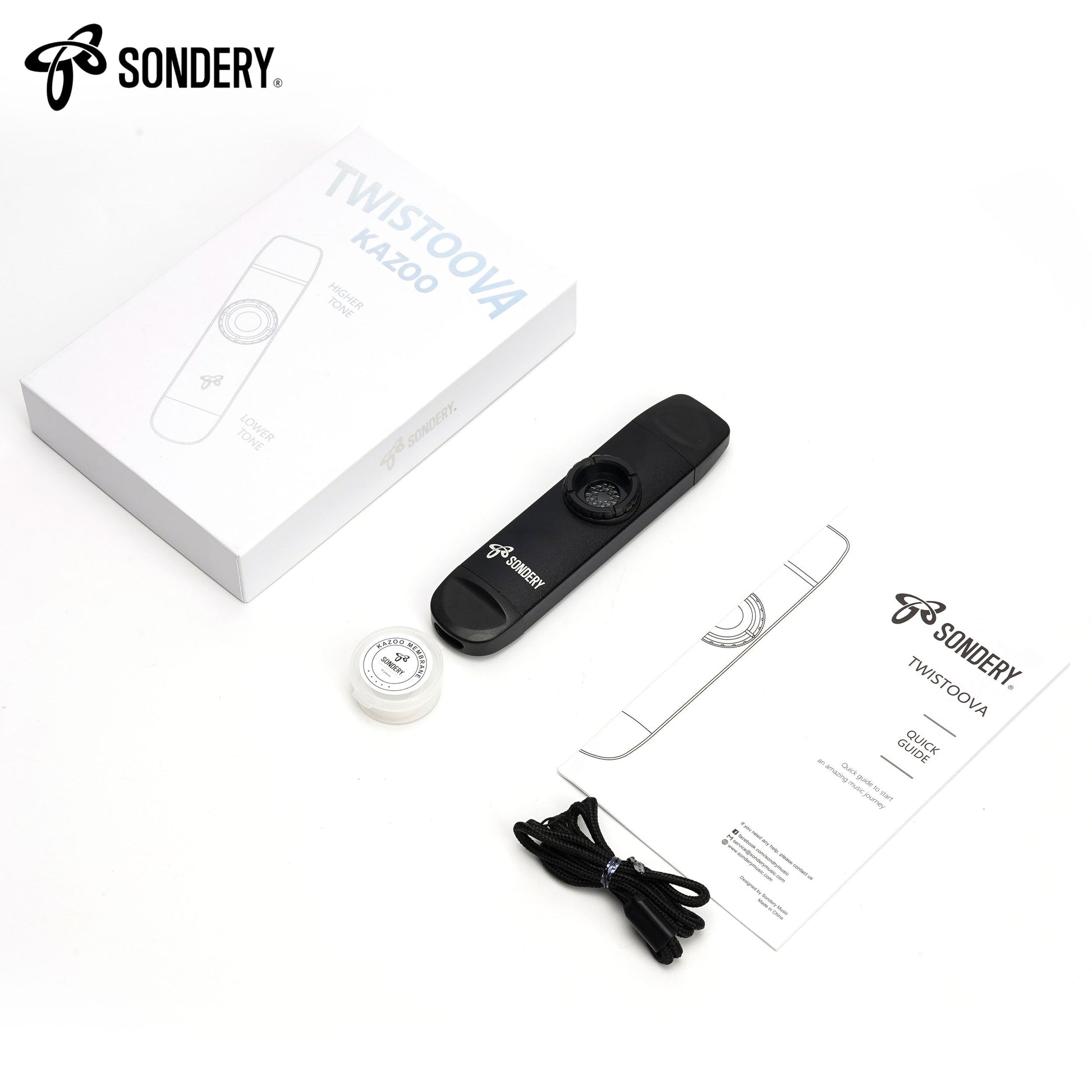 Sondery Professional Metal Kazoo, Dual Head Kazoo Includes Lanyard and 5 Membranes for All Ages and Occasions Sondery Music