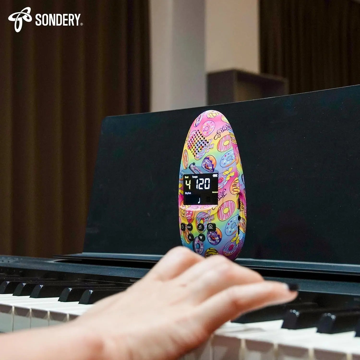 Sondery Metronome Digital Rechargeable Vocal Big Sound with Color Screen USB Headphone Jack, Colorful Pattern Designs Art Series Bulletome for Guitar Drum Piano and All Instruments Play Coach Sondery Music