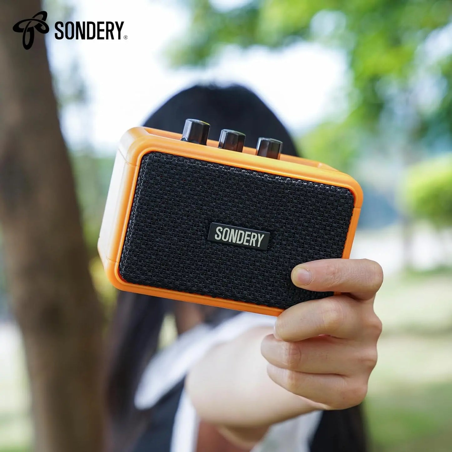 Sondery Mini Guitar Amp for Electric Guitars 5W Two Speakers Rechargeable Portable Pratice Small Amplifier with Overdrive/Clean Effects and Bluetooth - Sondery Music