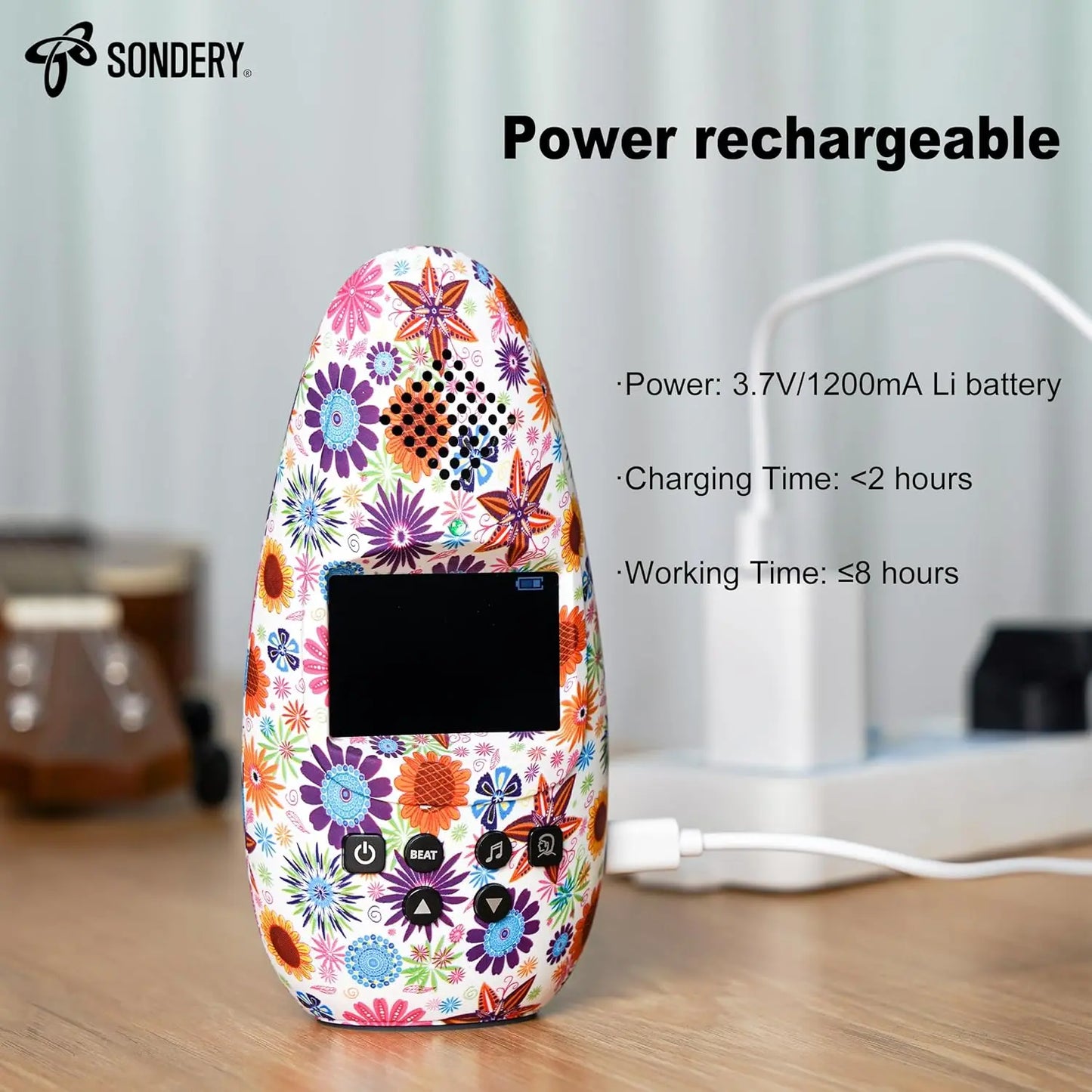 Sondery Metronome Digital Rechargeable Vocal Big Sound with Color Screen USB Headphone Jack, Colorful Pattern Designs Art Series Bulletome for Guitar Drum Piano and All Instruments Play Coach Sondery Music