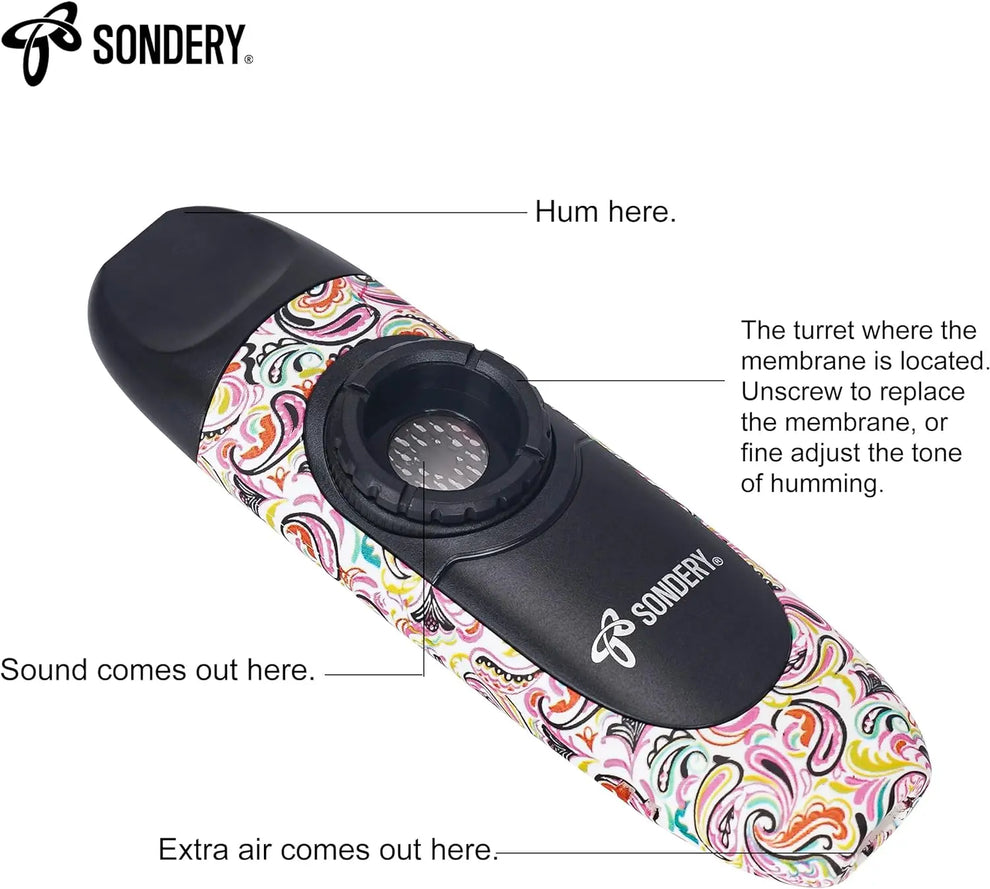 Kazoo Wind Instrument with 5 Membranes, Lanyard and Pouch – Sondery Music