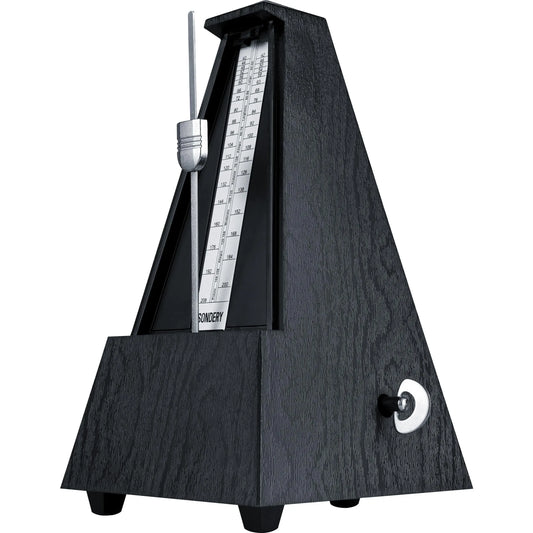 Sondery Classic Mechanical Metronome with Bell for Piano Guitar Drum Violin Saxophone All Instruments, Tempo Range 40-208bpm, Beats 02346, Black Wood Grain ABS Case with Comfortable Click Sound Sondery Music