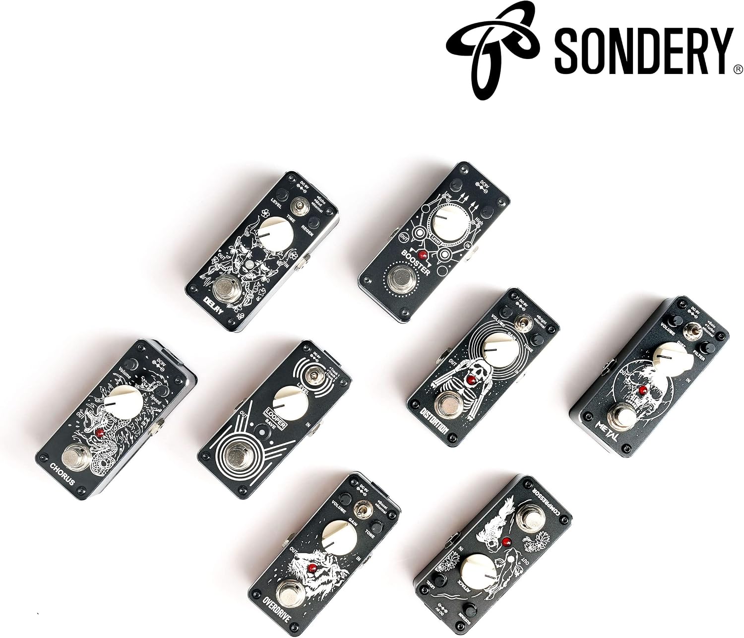 Sondery Boost Pedal for Electric Guitar and Bass, Mini Clean Booster Pedal, True Bypass, More or Less 14dB Change for Frequencies Under 250Hz or Above