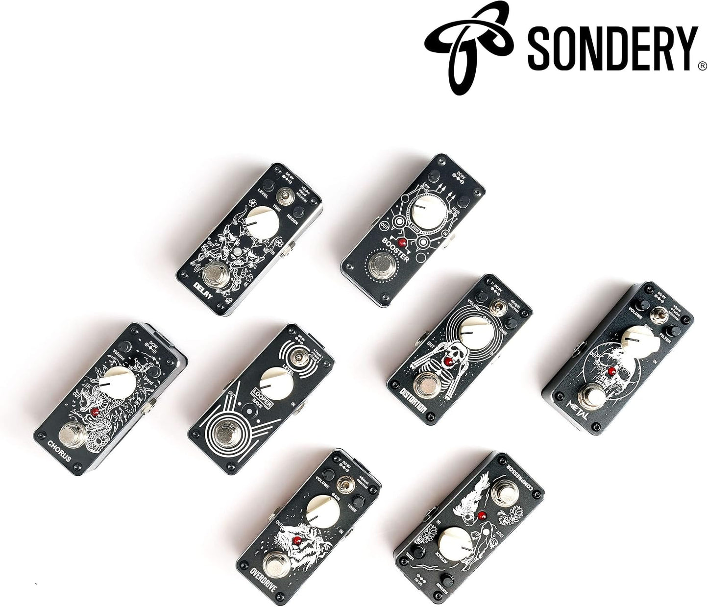 Sondery Boost Pedal for Electric Guitar and Bass, Mini Clean Booster Pedal, True Bypass, More or Less 14dB Change for Frequencies Under 250Hz or Above 1KHz, Art Design Series Pedal Sondery Music