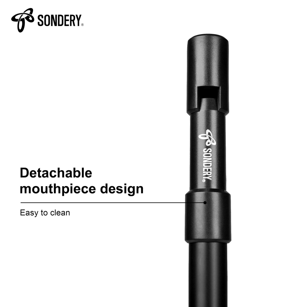Sondery Irish Tin Whistle Key of D Black ABS Material with a Natural Wood Tone Sondery Music