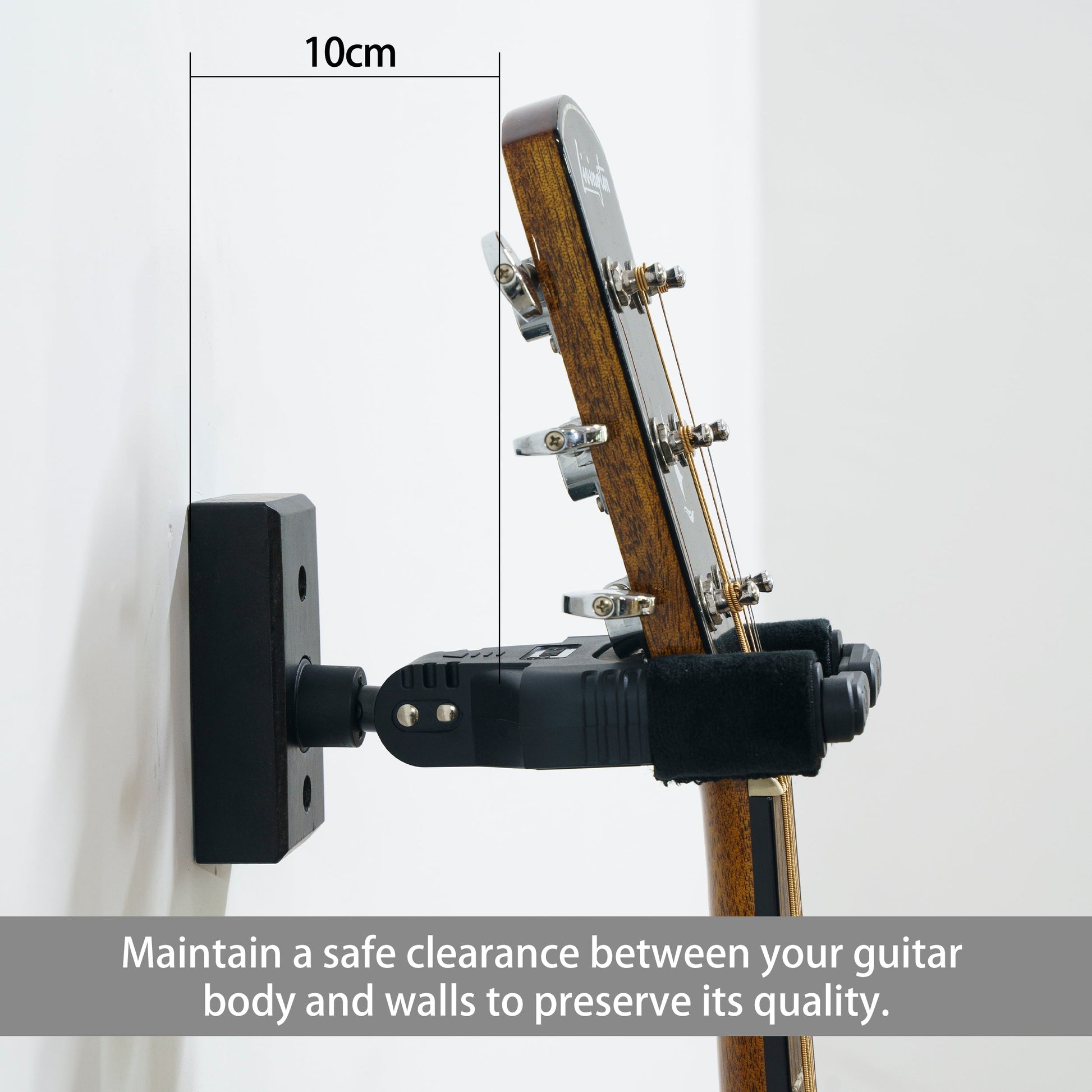 Sondery Guitar Wall Mount Hanger Black, Auto Lock and Adjustable Hook Holder for Acoustic and Electric Guitar, Ukulele, Bass, Banjo and Mandolin Sondery Music