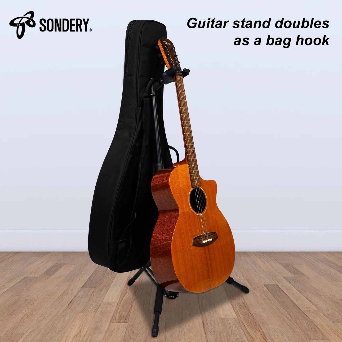Sondery Guitar Stand for Any Guitar, Bass with Any finish, Foldable Adjustable Auto-locking Tripod Floor Stand Sondery Music