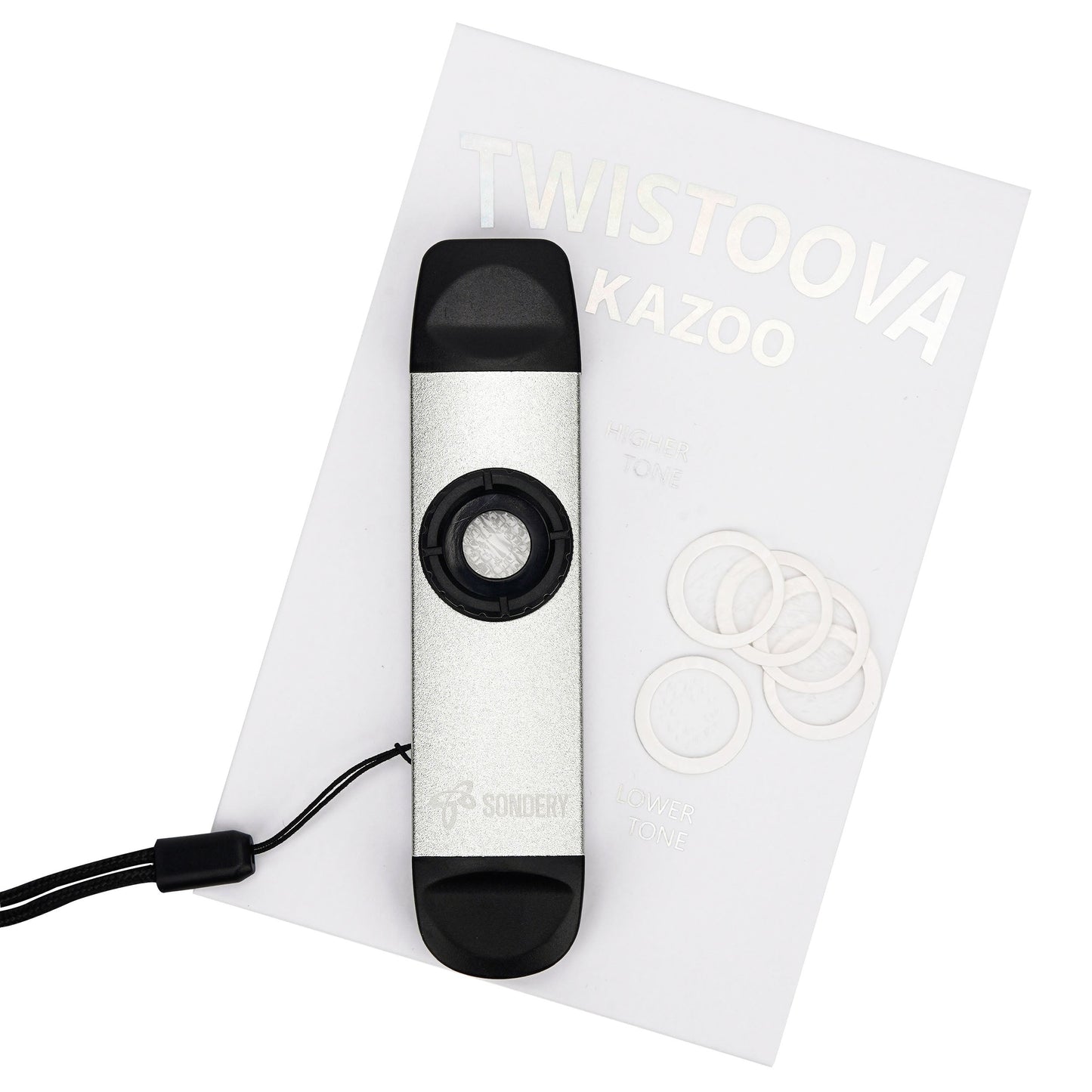 Sondery Professional Metal Kazoo, Dual Head Kazoo Includes Lanyard and 5 Membranes for All Ages and Occasions Sondery Music